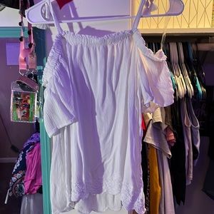 White justice off the shoulder blouse.